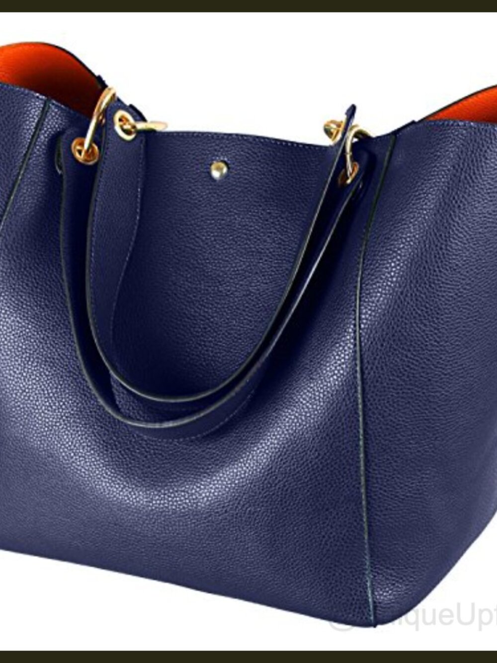 Large Vegan Leather Work Tote Bag Bucket Purse Waterproof